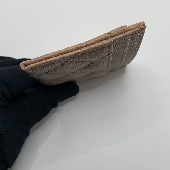 Authentic CHANEL large CC logo beige caviar card holder wallet GHW Brand New - Picture 9 of 11